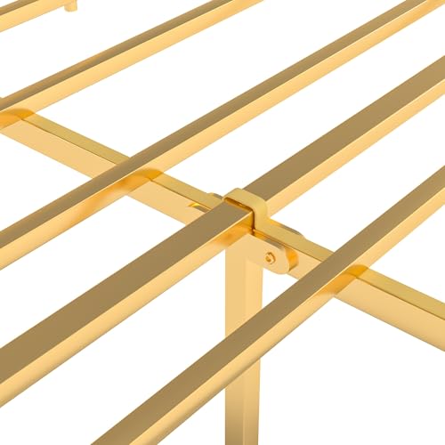 Vecelo WY-KHD-Q34-GLD 14 Inch Queen Bed Frame Gold Beds Metal Platform Mattress Foundation thumb #9