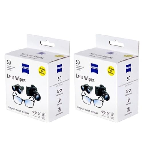 Lenços de limpeza de óculos lentes Zeiss lens wipes100 pré umedecidos