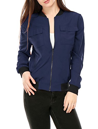 Allegra K Donna Giacca Manica Lunga Bomber Leggero...