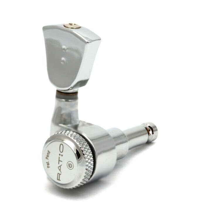 MINHTOANBV Graph Tech Ratio 3x3 Locking 2-pin Tuners/Tuning Keys - Chrome W/Vintage Buttons