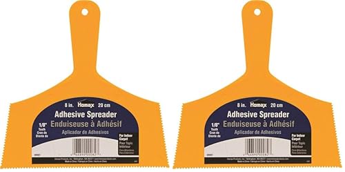 Image of Homax Adhesive Spreader, Yellow, 8 inch, 1 /8 inch Tooth, Spreader for Indoor Carpet, 1 Count (Pack of 2)