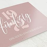 sendmoments Einladungskarten Geburtstag, Rosa Rustikal, 50. Geburtstag 5er Klappkarten-Set C6, personalisiert mit eigenem Text, wahlweise mit eigenen Bildern und optional mit passenden Umschlägen