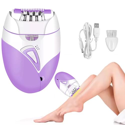 FiTspi Depiladora eléctrica inalámbrica para mujer, depiladora facial sin dolor para cara, piernas, bikini y axilas (morado)