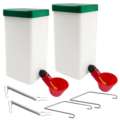 Cyrading 2pcs Automatic Drinker System Chick Water Cups 1L Hanging Automatic Fill Chick Cup Drinker Waterer Used for Cages