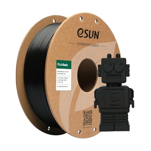 eSUN Filamento PLA 1,75 mm, filamento di Basic PLA per stampanti 3D Precisione dimensionale +/- 0,05 mm, bobina da 1 kg (2,2 libbre) Filamento PLA veloce per stampanti 3D, Nero