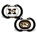 Baby Fanatic NCAA Missouri Tigers 2-Pack Pacifiers, One Size, Team Color