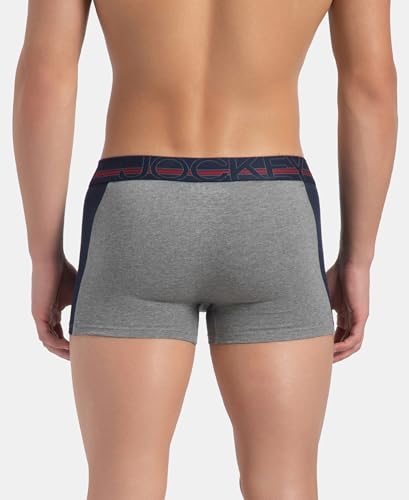 Image of Jockey US21 Men's Super Combed Cotton Elastane Stretch Solid Trunk with Ultrasoft Waistband