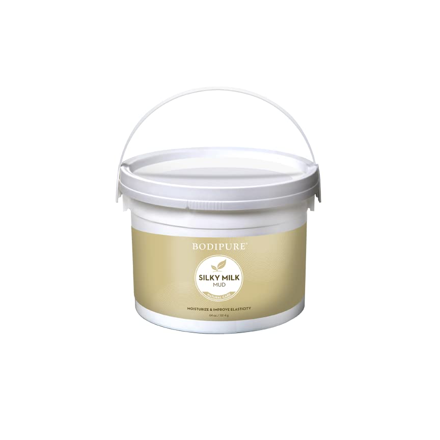 BODIPURE Silky Milk Mud Mask for Body – Rich in Essential Milk Proteins, and Vitamins – Spa Quality Mud Treatment Moisturizing, and Re-hydrating Dry Skin, 64 Ounce
