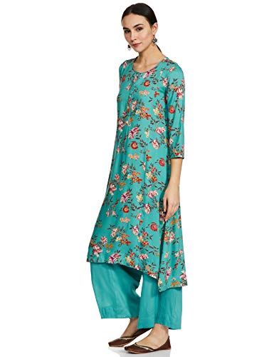 Image of BIBA Women Viscose A Line Printed Suit Set