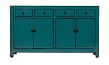 Fine Asianliving Aparador Chino Antiguo Teal Alto Brillo A150xP39xAlt90cm Armario Chino Mueble de TV Chino Armario de Boda Aparador Cómodas Chinas orientales