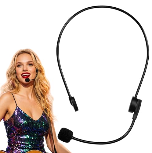 Raekoze Fake Microphone Headset Prop - Rockstar Costume Accessories for Adult Men Women Halloween Rock Star Music Concert Party Outfit Accessory