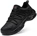 LARNMERN Zapatillas de Seguridad Hombre Colchón de Aire Ligero Zapatos de Trabajo Calzado Construcción Seguridad Puntera de Acero Talla 43EU,Profundo Negro