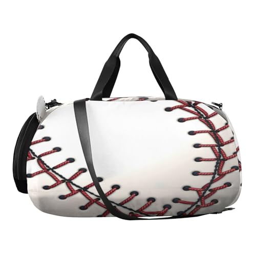 YETTASBIN Sport Travel Duffel Bag for Girls Boys, Baseball Large Waterproof Weekender Overnight Bag, Detachable Shoulder Strap Gym Bag with Shoe Compartment & Wet Pocket2