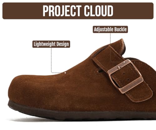 Image of Project Cloud 100% Genuine Leather Footbed Clogs for Women - Memory Foam Arch Support Slippers for Women - Trendy Slip-ons Women's Mules & Clogs Sandals