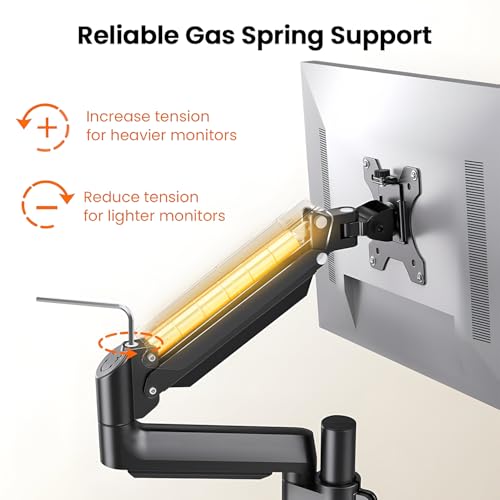 Image of SYGA NB H180 Dual Monitor Desk Mount, 22-27 Inches, 2-9 kg Load Capacity-Black