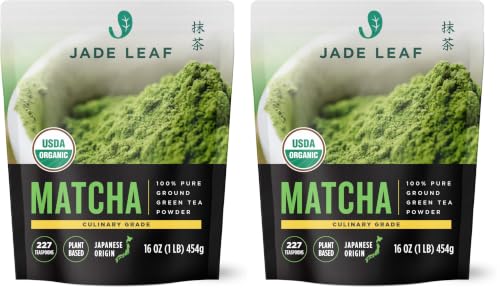 Image of Jade Leaf Matcha Organic Culinary Grade Matcha Powder - Japanese Green tea for Baking, Smoothies, Lattes, and Skin Care, 454g / 16 Ounce Bulk Pouch (Pack of 2)