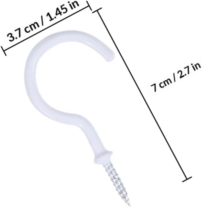 Garneck 20pcs Stainless Steel Vinyl Coated Screw Hooks Heavy Duty Screw-in Hooks for Hanging Plants, Cups, and Ceiling Fixtures Indoor Outdoor Use