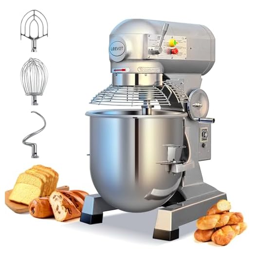 EKway 20Qt Commercial Food Mixer with Timing Function,1100W Commercial mixer 3-Speed Adjustable Heavy Duty, Electric Stand Food Mixer with Stainless Steel Bowl for Bakery Pizzeria. (Standard)