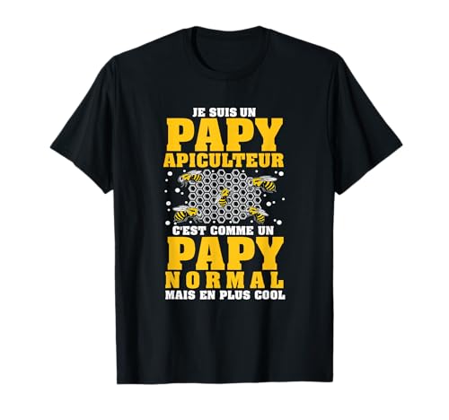 Apiculteur Tshirt Papy Humour Abeille Cadeau Fete des Perés T-Shirt