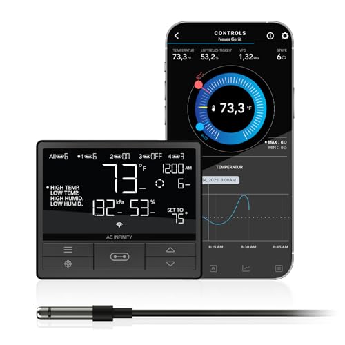 AC Infinity Controller 69 PRO – Intelligenter Umweltcontroller mit Steuerung für Temperatur, Luftfeuchtigkeit, VPD, Timer und Beleuchtung in Grow Zelten
