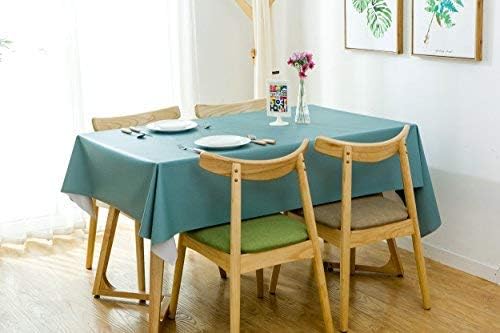 LEEVAN Heavy Weight Vinyl Rectangle Table Cover Wipe Clean PVC Tablecloth Oil-Proof/Waterproof Stain-Resistant