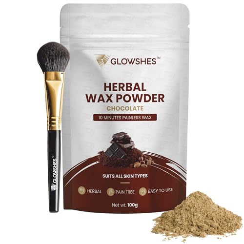 Glowshes Chocolate Herbal Hair Removal Wax Powder for Women and Men, 100g, Natural Chemical-Free, Painless Full Body Use For All Skin Types, No Side Effects (Pack of 2)
