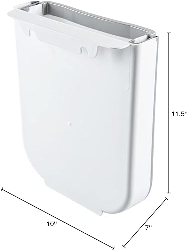 Miniatura 11 de Restaurantware RW Base - Cubo de basura plegable de 11.4 x 10 x 7.1 pulgadas, 1 bote de basura plegable, con ranura en forma de U, color gris, placa