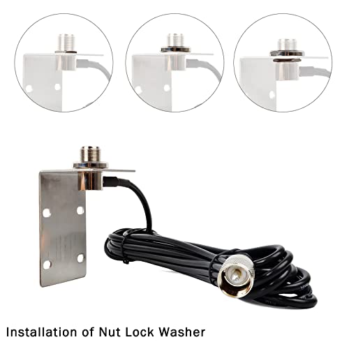 Image of TWAYRDIO VHF Marine Antenna, 156-163MHz 50W Boat Radios Antennas with 16.4ft Coaxial Cable (SO239 to PL259 Connector),L-Shape Mounting Bracket and U-Bolt for Midland Uniden Cobra Icom Marine Radio