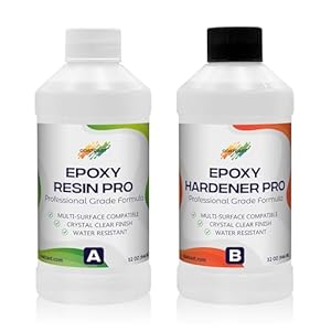 Epoxy Resin Pro 64 Oz Kit – Clear High-Gloss Finish for Coating Wood, Concrete, Stone & More | Strong, Durable, Self-Leveling | Perfect for Arts & Crafts, Table Tops & More!