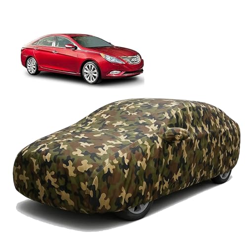 Image of Sulfar 100% Waterproof Car Body Cover Compatible with Mirror for Hyundai Sonata Transform with Long Lasting Durable Material (Triple Stitched, Full Bottom Elastic, Camouflage Army)