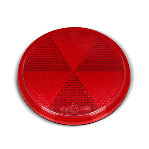 Image of 10 Pack 3 Inch Red Self Adhesive Round Reflectors, Road Safety Stick-on Rear Reflectors for Mailboxes Driveway Trailer Caravan Tunnels Truck Tractor Boat Lorry Motorcycle
