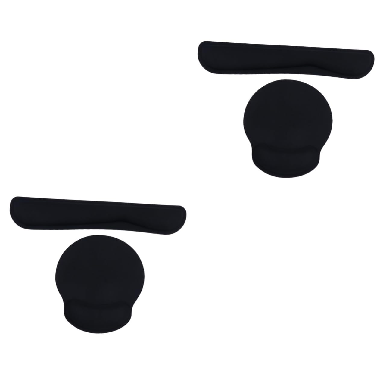 PLAFOPE 2 Set 2 Pezzi Comodi Poggiapolsi Per Tastiera in Memory Foam Per Mouse Da Lavoro Elastico - Nero