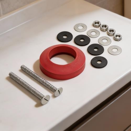 Accesorio de junta de anillo de asiento de inodoro, kit de sello de tanque de inodoro a cuenco, parada de fugas, instalación rápida para baño doméstico 86 x 29 mm