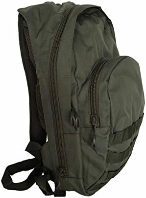 Hydration Molle Backpack with 3L Water Bladder & Bite Valve for Hiking Cycling Running Climbing Biking (OD Green)
