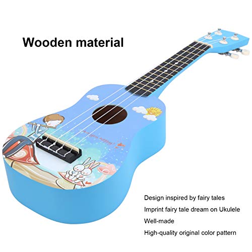 Ukulélé de 53,3 cm à motif de dessin animé 4 cordes en bois avec sac de transport pour enfants débutants (bleu) - Les Beatles, Paul McCartney, John Lennon, RIngo Starr, George Harrison Ukulélé de 53,3 cm à motif de dessin animé 4 cordes en bois avec sac de transport pour enfants débutants (bleu) – Image 8