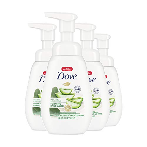 Dove Foaming Liquid Hand Wash Moisturizing & Sulfate-free Aloe Vera & Eucalyptus Effectively Washes Away Bacteria while Nourishing Your Skin, 6.8 Oz, Pack of 4