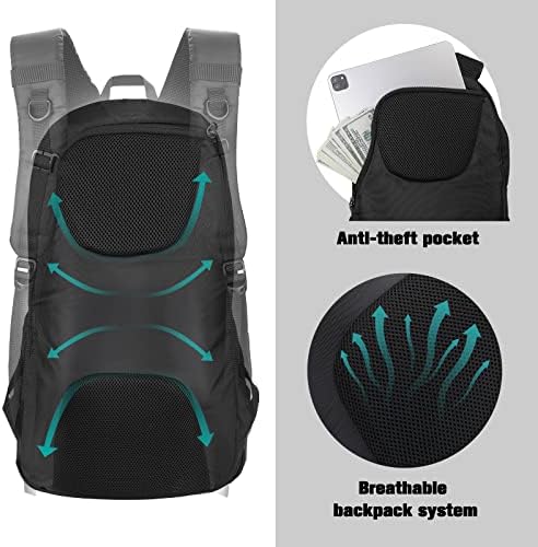 Waterfly 25L Hiking Backpack Daypack: Water Resistent Lightweight Rucksack with Rain Cover for Men Women Outdoor Camping Hiking Travel Daypack