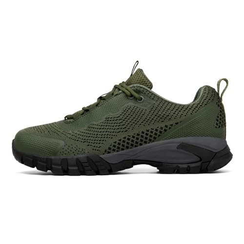 Image of LEDINEY Mens Hiking Shoes Waterproof Lightweight Ankle Boots | Outdoor Trekking Camping Walking Quest All-day Comfort