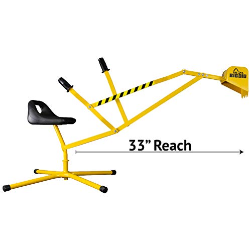 The Big Dig Sandbox Digger Excavator Crane With 360 Degree Rotation With Base Great For Sand, Dirt And Snow, Steel Outdoor Play Toy, Yellow #TOP2