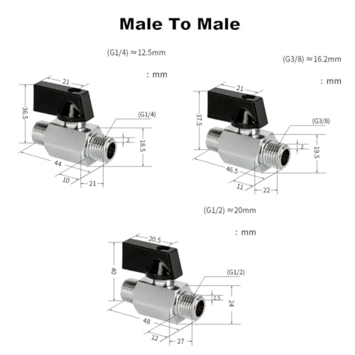 Mini robinet à tournant sphérique pour étanchéité tuyau air eau 3/8
