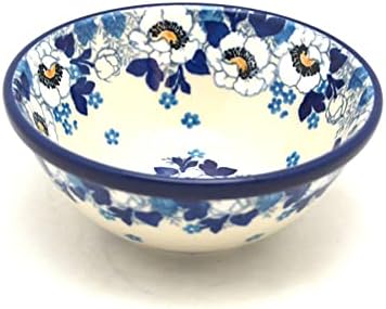 Polish Pottery Dish - Deep Food Prep - White Poppy