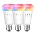LOHAS Smart Lighting LED Light Bulbs A19 Dimmable Daylight White Ambiance Lights, Multicolored WiFi LED Smart Bulb, 60W Replace Smartphone Voice Control Lighting Compatible with Alexa, UL Listed 3Pack