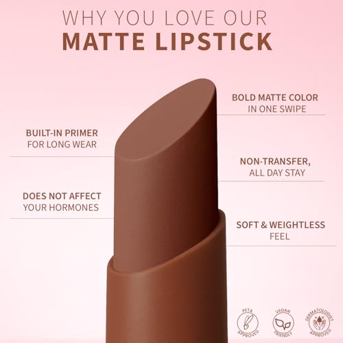 Image of TEEN TEEN Color Life Nontransfer Crayon Lipstick | Matte Finish with Built-in Primer | Waterproof & Long Lasting Lip Color | Smudge-Proof, Fade-Resistant Formula | Brown Sugar, 2gm