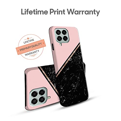 Image of COLORflow Back Cover Compatible with Samsung Galaxy M12 / A12 / F12 | Beautiful Black Pink Marble | Designer Printed Hard CASE Bumper Back Cover Compatible with Samsung M12 / A12 / F12