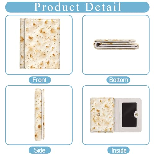Image of Jogjam Funny Burrito Tortilla Small Girls Wallets, Rfid Blocking, Slim Thin Mini Trifold Woman Wallet, Travel PU Leather Card Holder, Compact Key Chain Cash Purse Taco Lover Gifts
