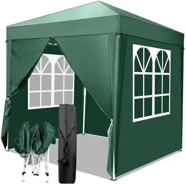 Carpa Plegable 2x2m Impermeable UPF 50+ para Camping, Playa y Terraza - Verde