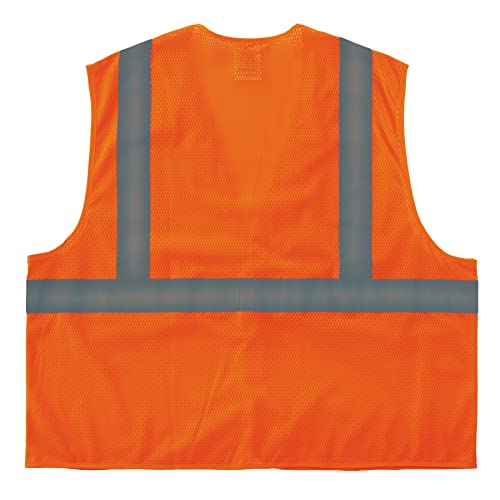 Image of Ergodyne GloWear Hi-Vis Safety Vest - Type R, Class 2, Orange, Mesh, Zipper, Regular Fit, Adult, Unisex, Safety Vest