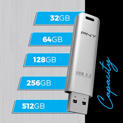 PNY Elite Steel 64GB USB 3.2 Pen Drive | Flash Drive - Silver 7 41LmmZG4FML