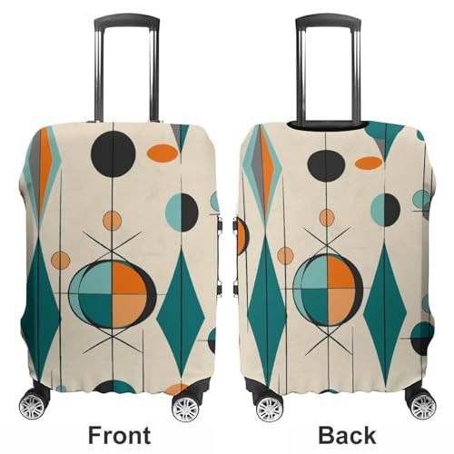 Travel Luggage Cover Suitcase Cover Suitcase Protector Mid Century Geometric Luggage Covers Washable Baggage Cover Elastic Anti-Scratch Suitcase Case Protector for Adult Personalized Suitcase Covers3