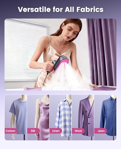 Image of Jack ＆ Rose Travel Steamer Iron for Clothes,1200w Iron Steamer,Portable Handheld Travel Size Steamer iron,8S Fast Heat-Up，Large Ceramic Heat Panel